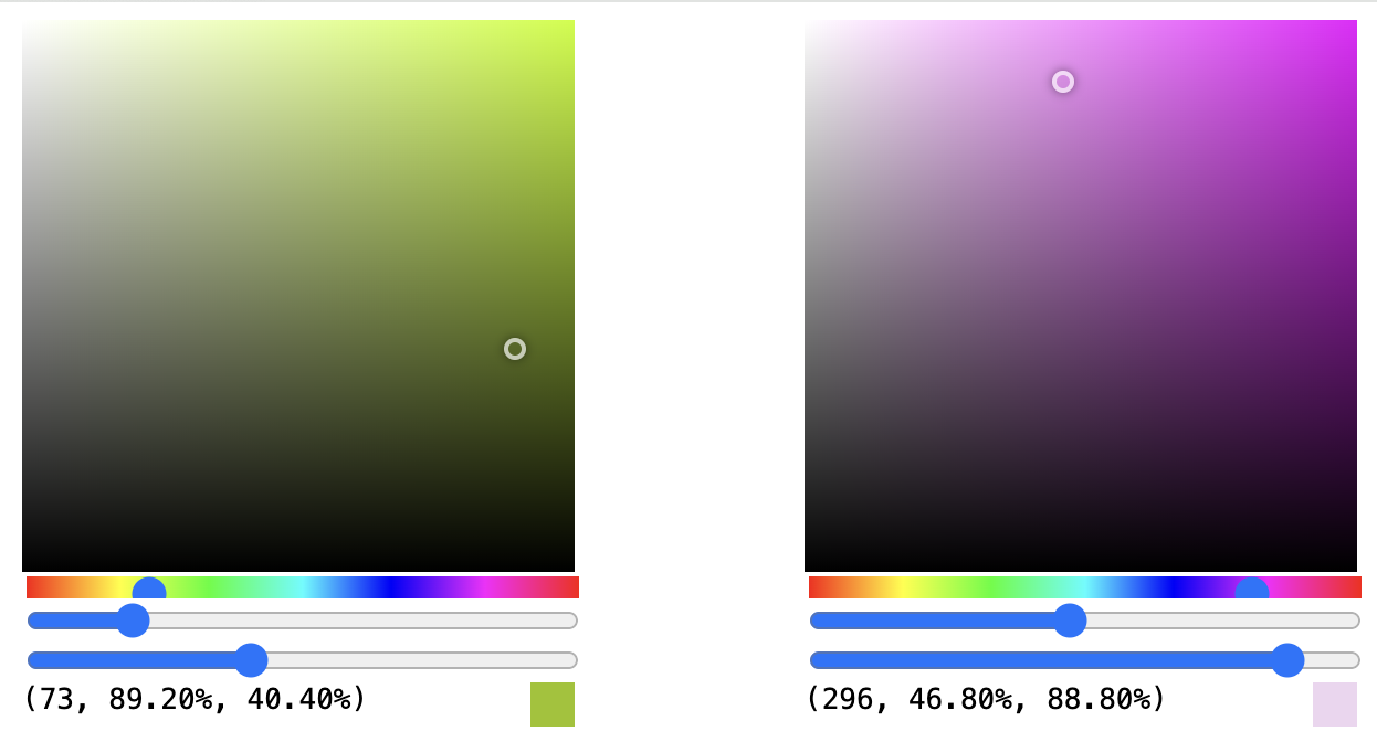 screenshot of color picker app